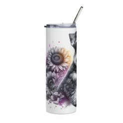 Miniature Schnauzer in Flowers 20oz Tumbler - Left