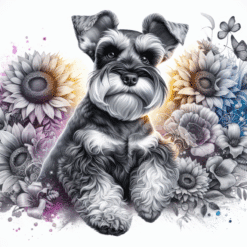 Miniature Schnauzer in Flowers 20oz Tumbler - Render
