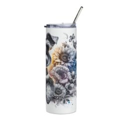 Miniature Schnauzer in Flowers 20oz Tumbler - Right