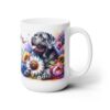 Neapolitan Mastiff in Flowers 15oz Mug - Right