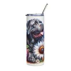 Neapolitan Mastiff in Flowers 20oz Tumbler - Front