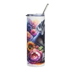 Neapolitan Mastiff in Flowers 20oz Tumbler - Left