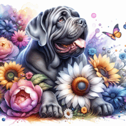 Neapolitan Mastiff in Flowers 20oz Tumbler - Render