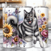 Norwegian Elkhound in Flowers 20oz Tumbler - Lifestyle