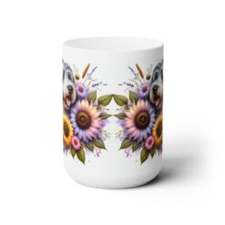 Old English Sheepdog in Flowers 15oz Mug - Front