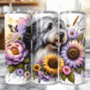 Old English Sheepdog in Flowers 20oz Tumbler - Lifestyle
