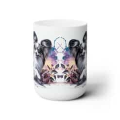 Papillon in Flowers 15oz Mug - Front