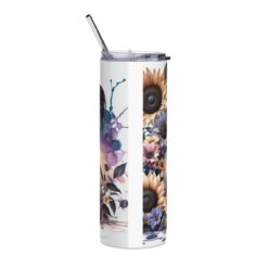 Papillon in Flowers 20oz Tumbler - Back
