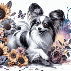 Papillon in Flowers 20oz Tumbler - Render