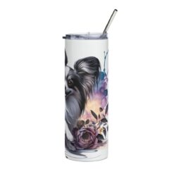 Papillon in Flowers 20oz Tumbler - Right