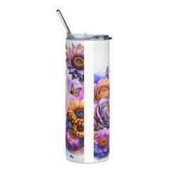 Pomeranian in Flowers 20oz Tumbler - Back
