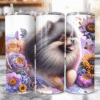 Pomeranian in Flowers 20oz Tumbler - Lifestyle