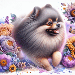 Pomeranian in Flowers 20oz Tumbler - Render