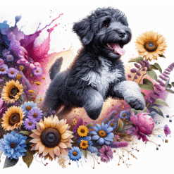 Portuguese Water Dog in Flowers 20oz Tumbler