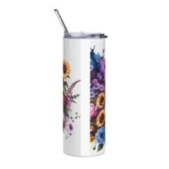 Portuguese Water Dog in Flowers 20oz Tumbler - Back