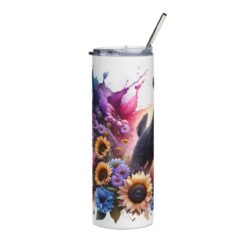 Portuguese Water Dog in Flowers 20oz Tumbler - Left