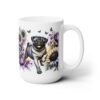 Pug in Flowers 15oz Mug - Right