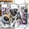 Pug in Flowers 20oz Tumbler - Lifestyle