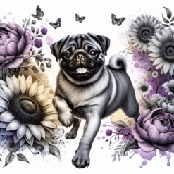 Pug in Flowers 20oz Tumbler - Render