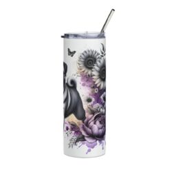 Pug in Flowers 20oz Tumbler - Right