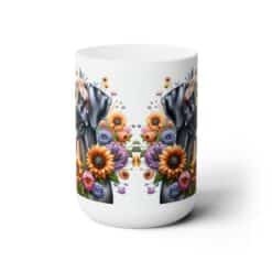 Rhodesian Ridgeback in Flowers 15oz Mug - Front