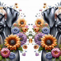 Rhodesian Ridgeback in Flowers 15oz Mug - Render