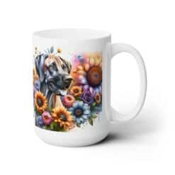 Rhodesian Ridgeback in Flowers 15oz Mug - Right