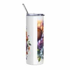 Rhodesian Ridgeback in Flowers 20oz Tumbler - Back