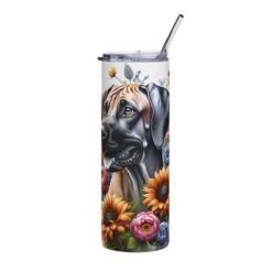 Rhodesian Ridgeback in Flowers 20oz Tumbler - Front