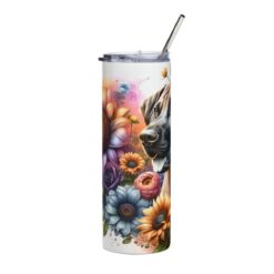 Rhodesian Ridgeback in Flowers 20oz Tumbler - Left