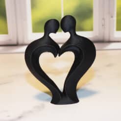 Romantic Couple with Heart Sculpture - Back