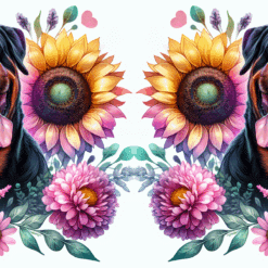 Rottweiler in Flowers 15oz Mug - Render