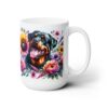 Rottweiler in Flowers 15oz Mug - Right
