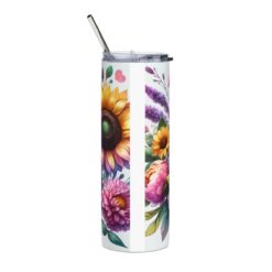 Rottweiler in Flowers 20oz Tumbler - Back