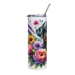 Rottweiler in Flowers 20oz Tumbler - Left