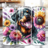 Rottweiler in Flowers 20oz Tumbler - Lifestyle