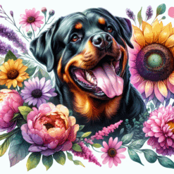 Rottweiler in Flowers 20oz Tumbler - Render