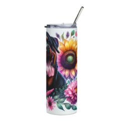 Rottweiler in Flowers 20oz Tumbler - Right