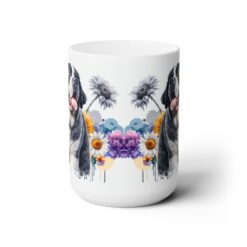 Saint Bernard in Flowers 15oz Mug - Front