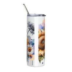 Saint Bernard in Flowers 20oz Tumbler - Back