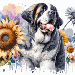 Saint Bernard in Flowers 20oz Tumbler - Render