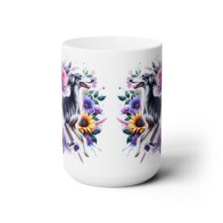 Saluki in Flowers 15oz Mug - Front