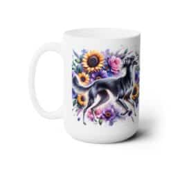 Saluki in Flowers 15oz Mug - Left