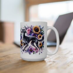 Saluki in Flowers 15oz Mug - Lifestyle