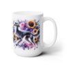 Saluki in Flowers 15oz Mug - Right