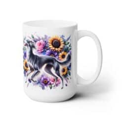 Saluki in Flowers 15oz Mug - Right