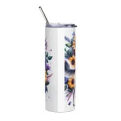 Saluki in Flowers 20oz Tumbler - Back