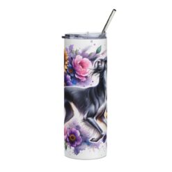 Saluki in Flowers 20oz Tumbler - Front