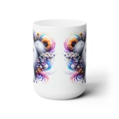 Samoyed in Flowers 15oz Mug - Front