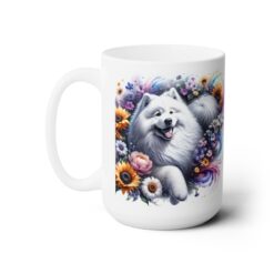 Samoyed in Flowers 15oz Mug - Left